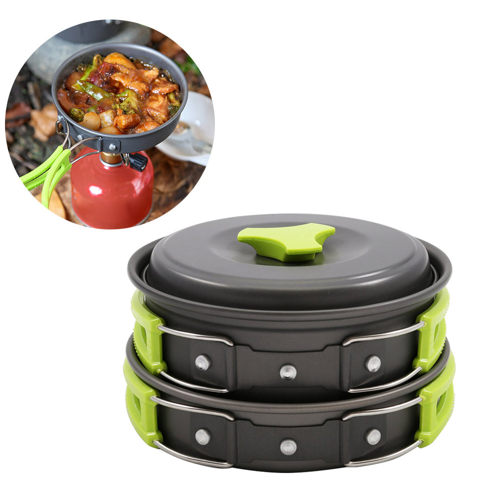 Camping Cooking Backpack - 10Pcs Set Peralatan Masak Ringan untuk
