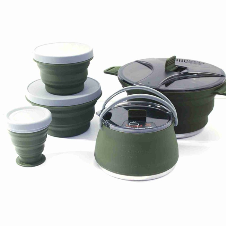 Camping Cooking Set Compact - Set Panci Lipat Peralatan Masak Portabel
