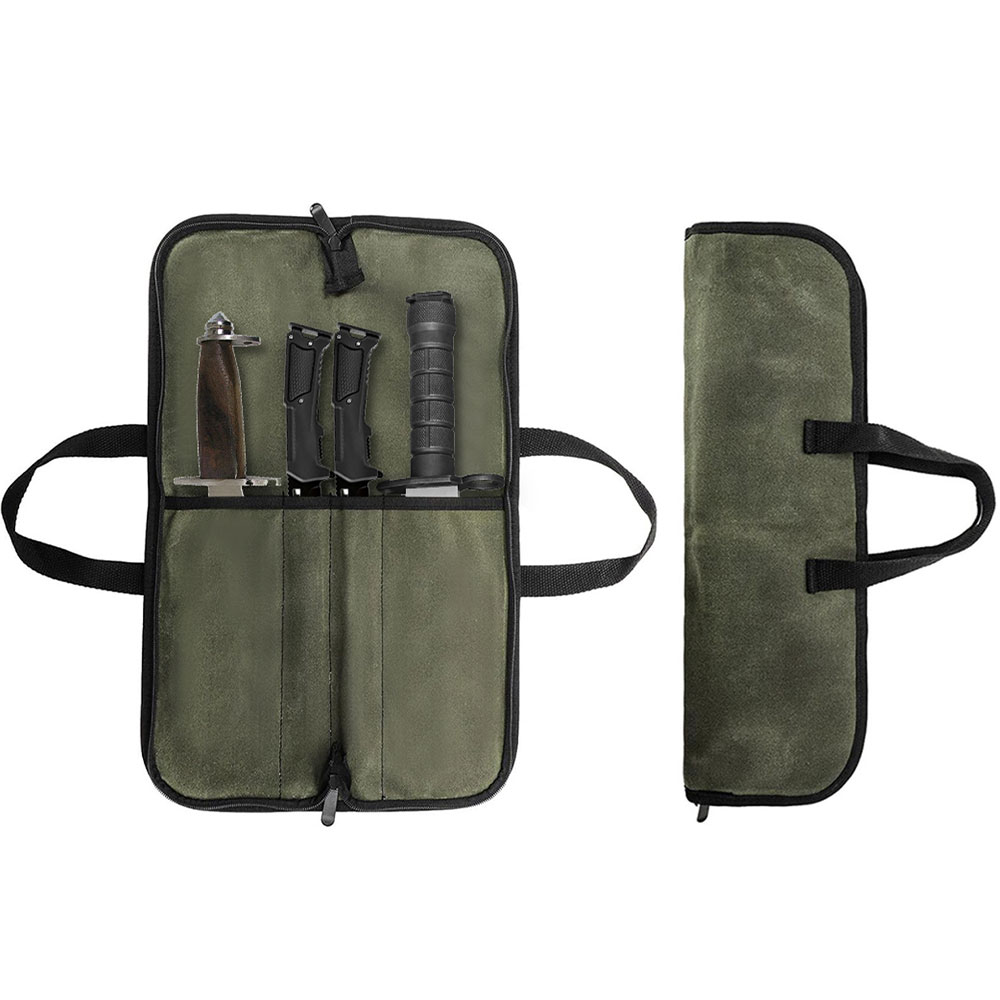 Camping Cooking Utilities - Tas Gulung Pisau Kanvas Berlapis Lilin