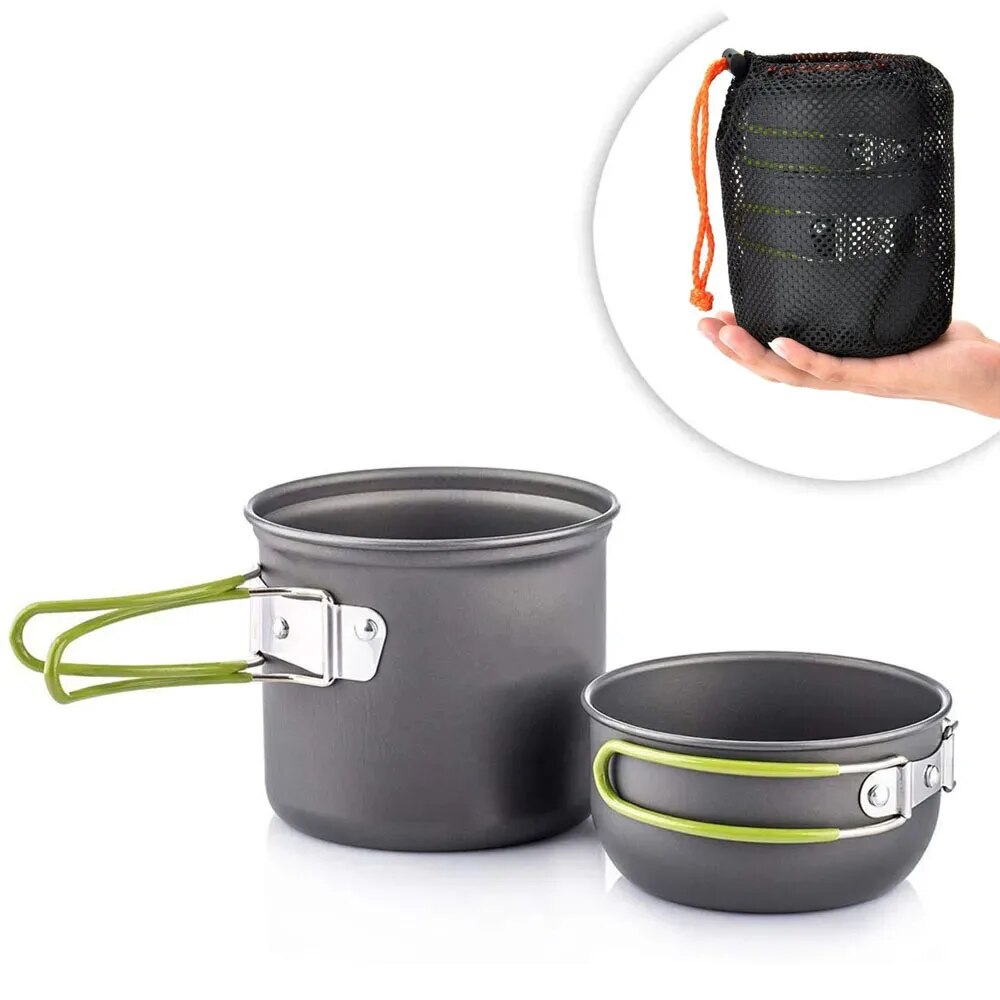 Camping Cooking Mess Kit - Kit peralatan masak berkemah ultra ringan,