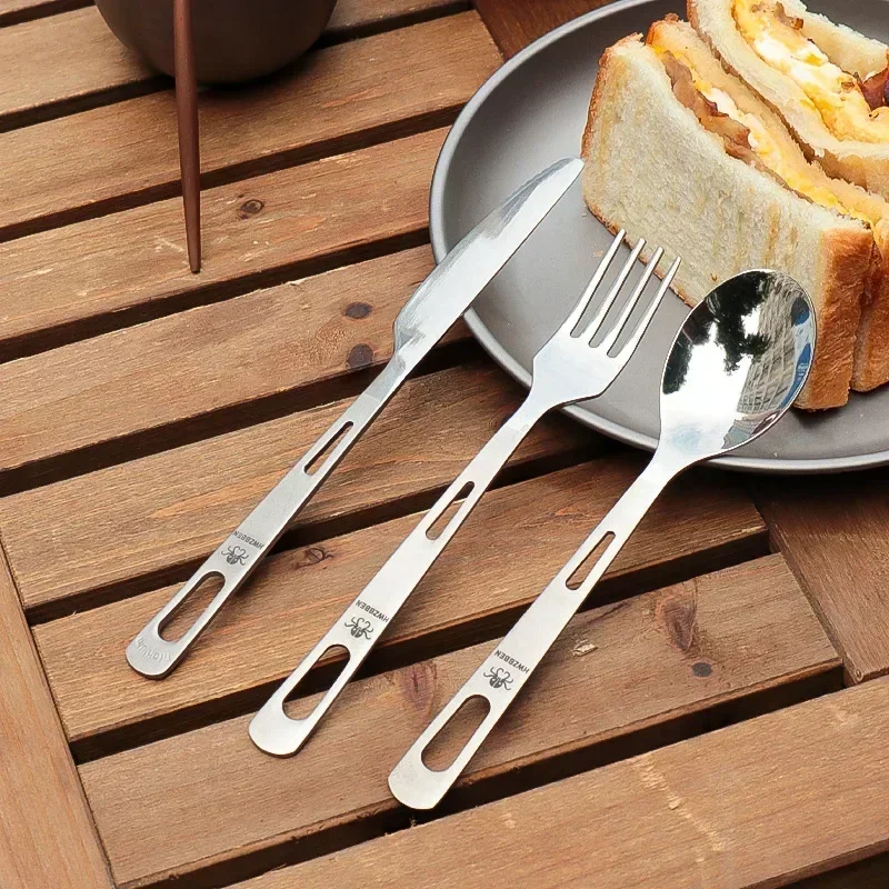 Camping Cooking Kits - HWZBBEN Set pisau sendok garpu Titanium,