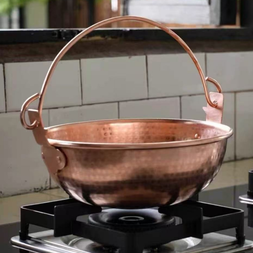 Camping Cooking Utensils - Panci Gantung Tembaga Vintage, Panci Tebal
