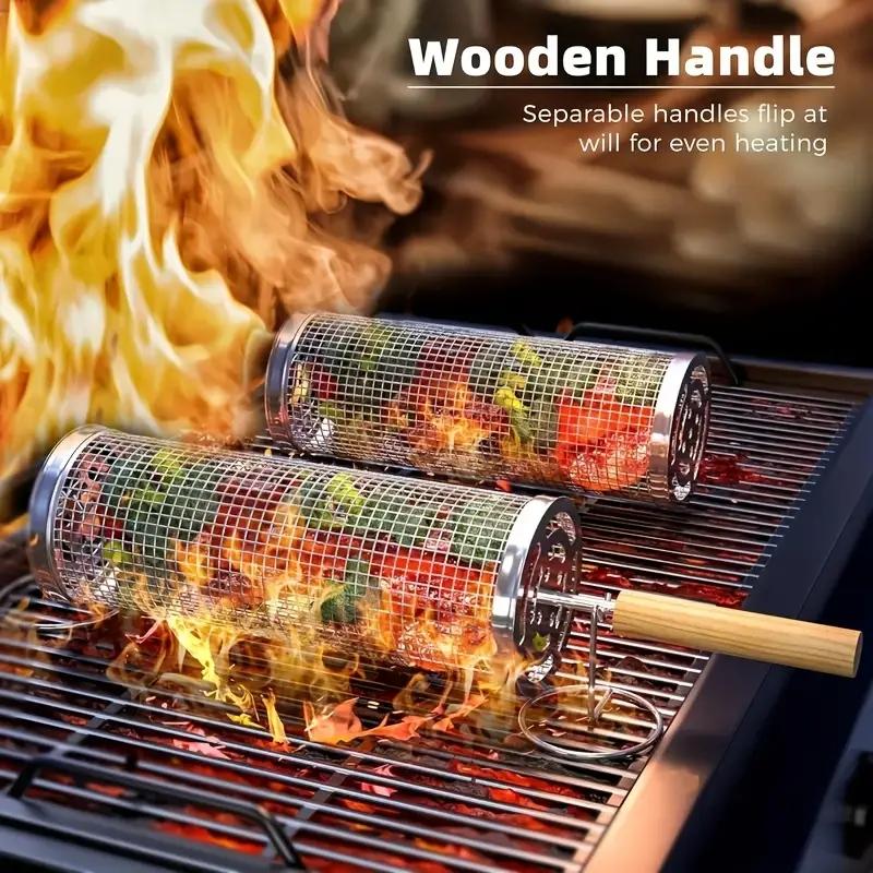 Camping Cooking Area - Keranjang Panggangan BBQ Baja Tahan Karat,