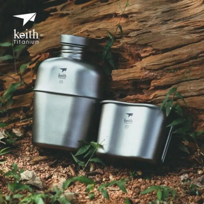 Camping Cooking Kits - Keith Set botol air Titanium murni,