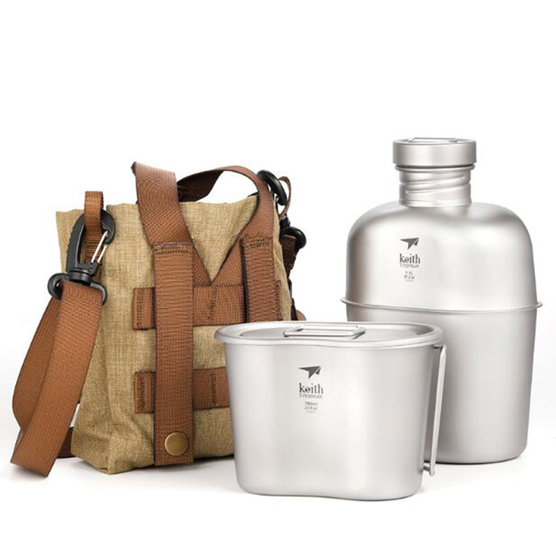 Camping Cooking Kit Box - Keith Set peralatan masak militer Titanium,