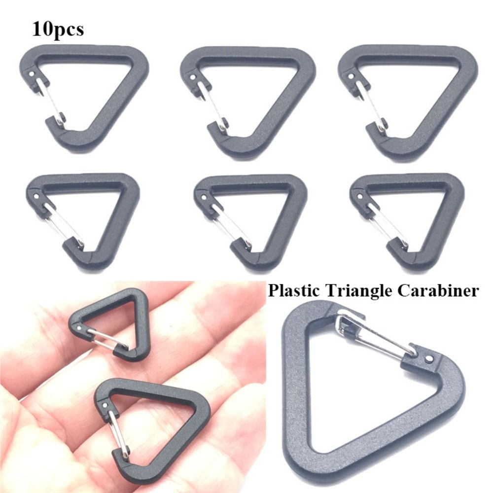 Camping Cooking Can - 10 buah Carabiner segitiga plastik gantungan