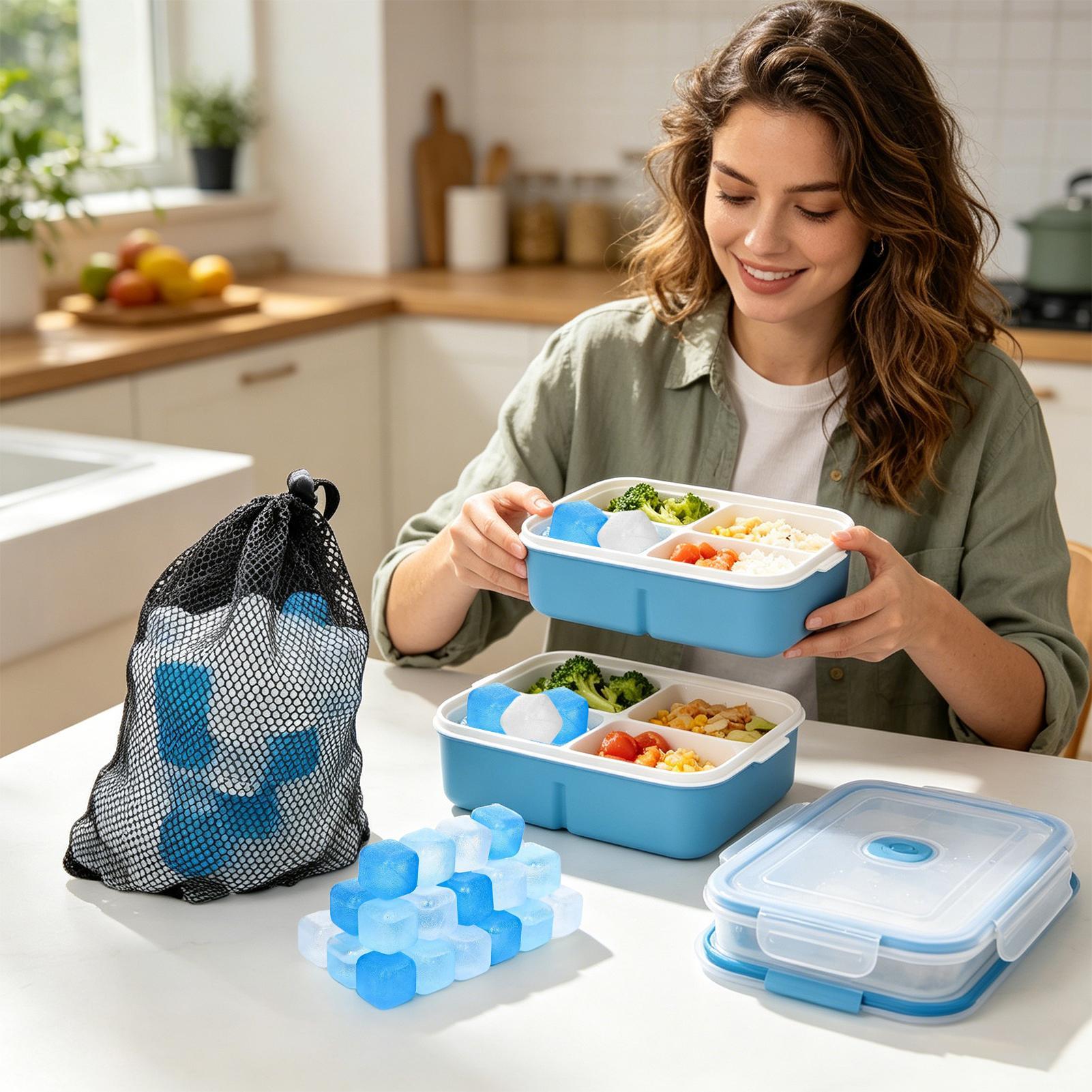 Camping Cooking Utensils - 100 Paket Es Batu Plastik Bebas