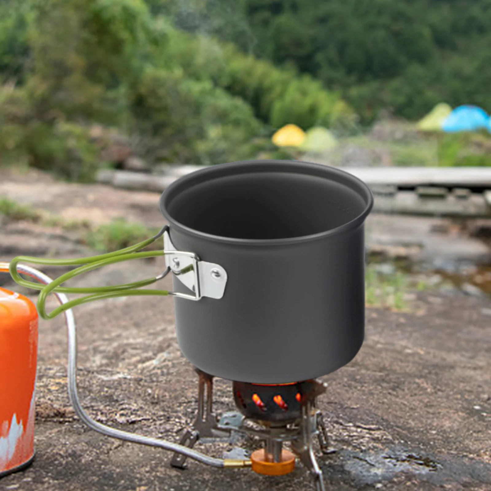 Camping Cooking Set Compact - Peralatan Masak Aluminium Anodized Set Panci