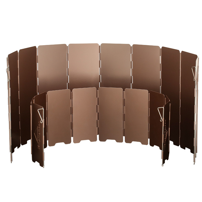 Camping Cooking Windshield - 10 piring warna perunggu lipat luar