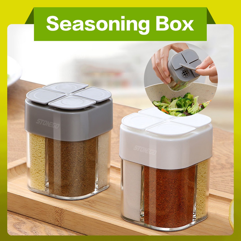 Camping Cooking Essentials - Dispenser plastik 4-in-1 untuk memasak, wadah