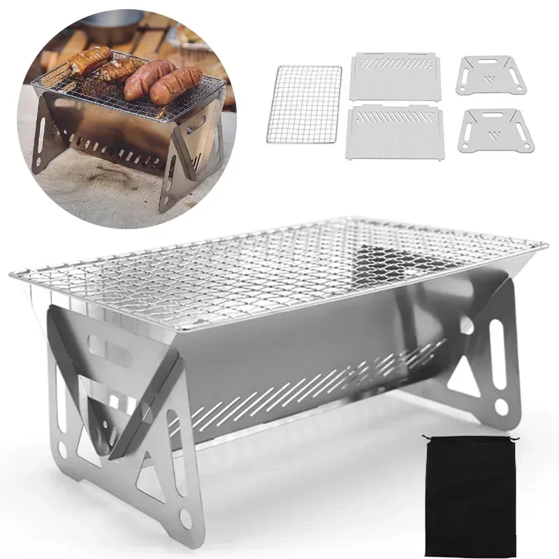 Camping Cooking Windshield - Kompor Pemanas Panggangan Barbekyu Lipat Portabel