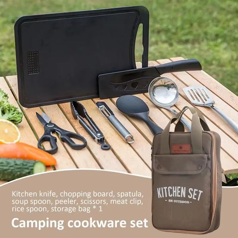 8 Buah Set Peralatan Masak Dap - Camping Cooking Kits ulasan dan harga