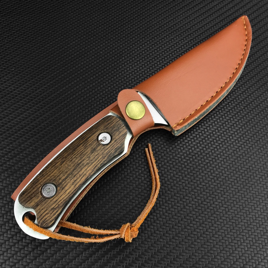 Pisau Lurus Gagang Kayu Ringan - Camping Cooking Knife With Sheath ulasan dan harga