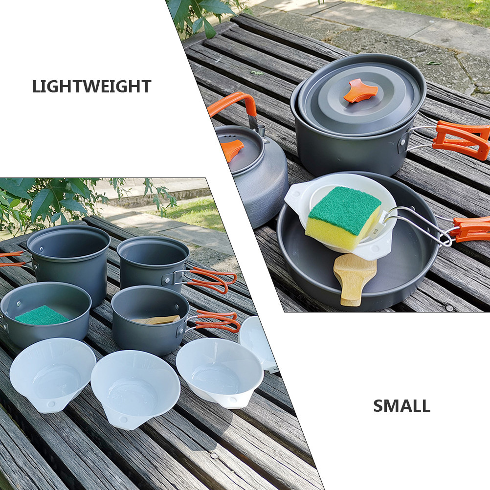 7 Buah Set Peralatan Makan Ber - Camping Cooking Set Compact ulasan dan harga