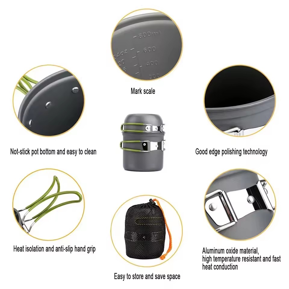 Peralatan Masak Camping Ultral - Camping Cooking Mess Kit ulasan dan harga