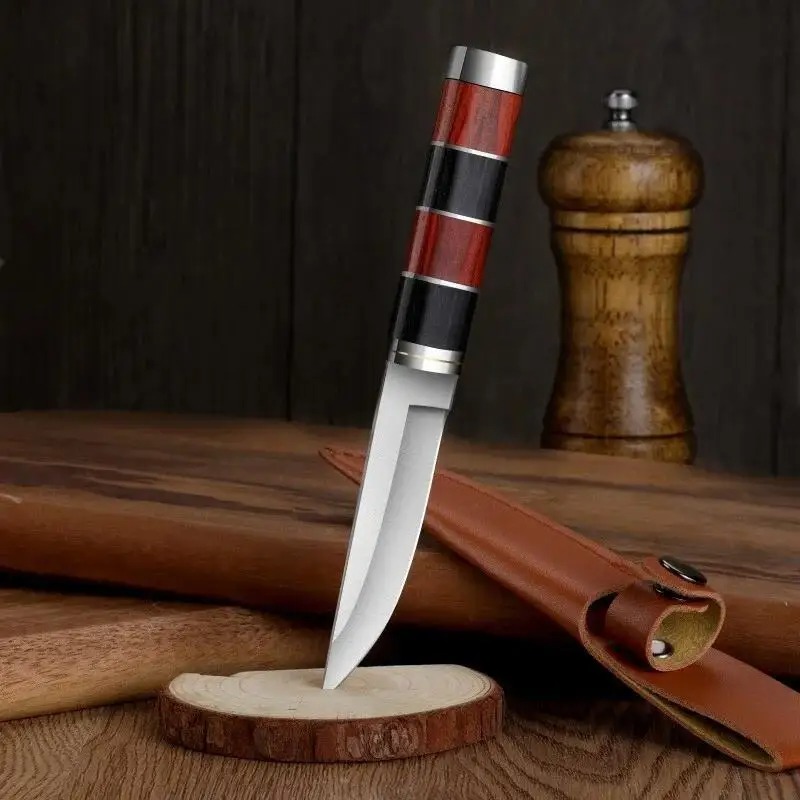 Pisau BBQ Premium Stainless St - Camping Cooking Knife With Sheath ulasan dan harga
