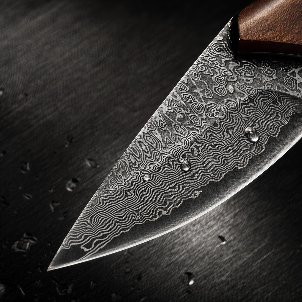 Pisau Dapur Baja Damaskus Gaga - Camping Cooking Knife With Sheath ulasan dan harga
