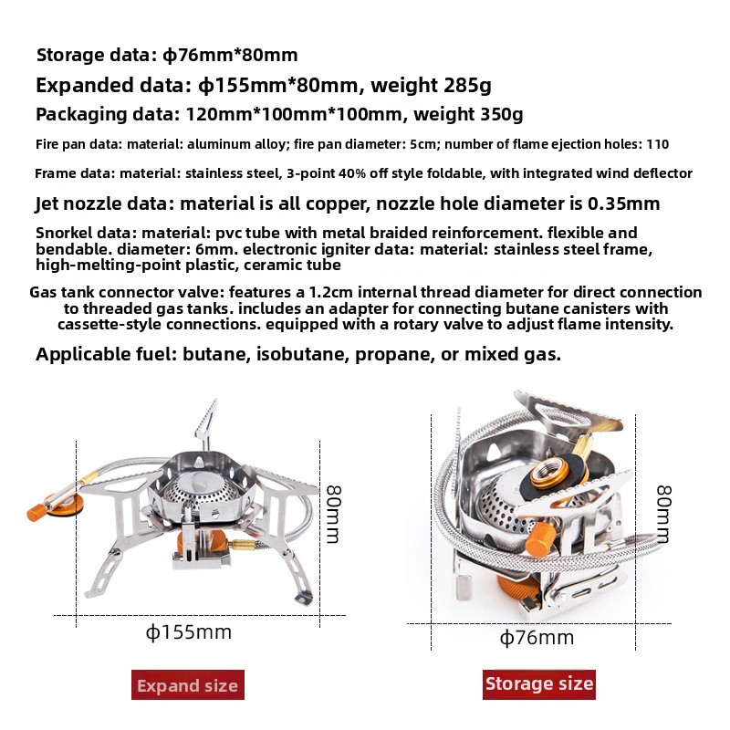 Kompor gas portabel tahan angi - Camping Cooking Gas Canister ulasan dan harga