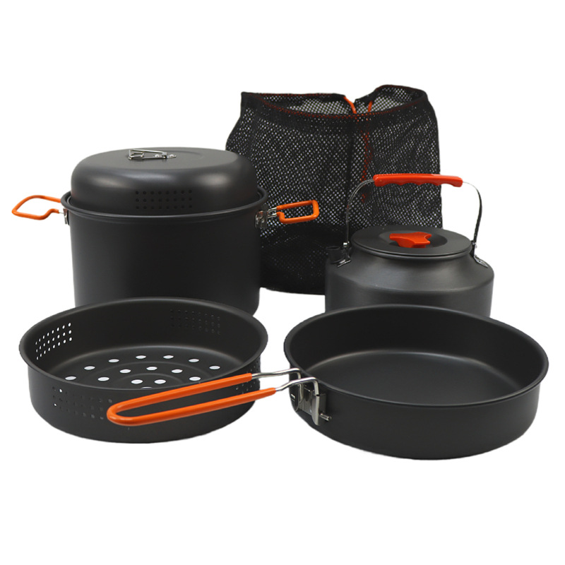Panci masak luar ruangan, pera - Camping Cooking Sets ulasan dan harga