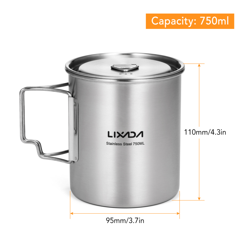 Lixada cangkir 750ml, luar rua - Camping Cooking Backpack ulasan dan harga