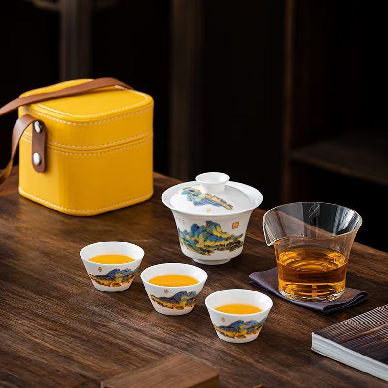 Set Teh Porselen Putih Travel  - Camping Cooking Can ulasan dan harga
