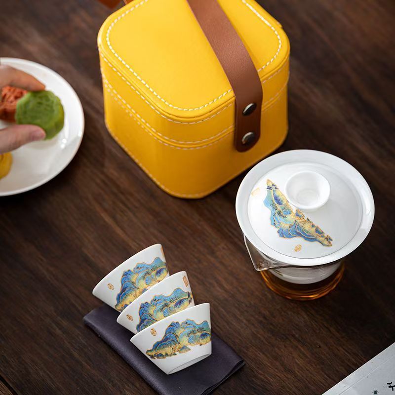 Set Teh Porselen Putih Travel  - Camping Cooking Can ulasan dan harga
